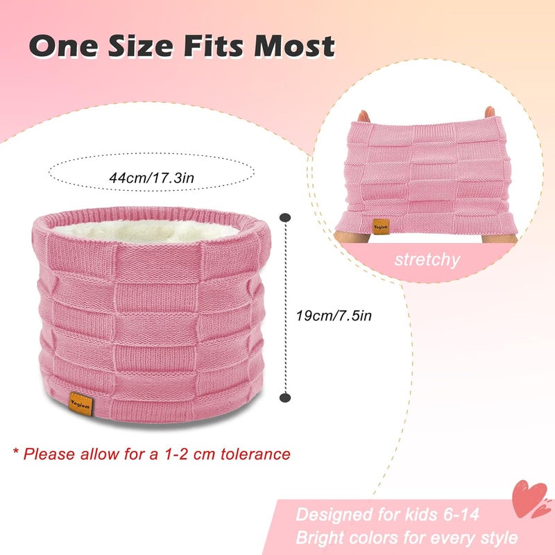 Vogium Kids Double-layer Knit Neck Warmer Gaiter | Thermal Fleece Face Cover for 6-14 Year Olds Boys Girls | Ski, Play - Image 5